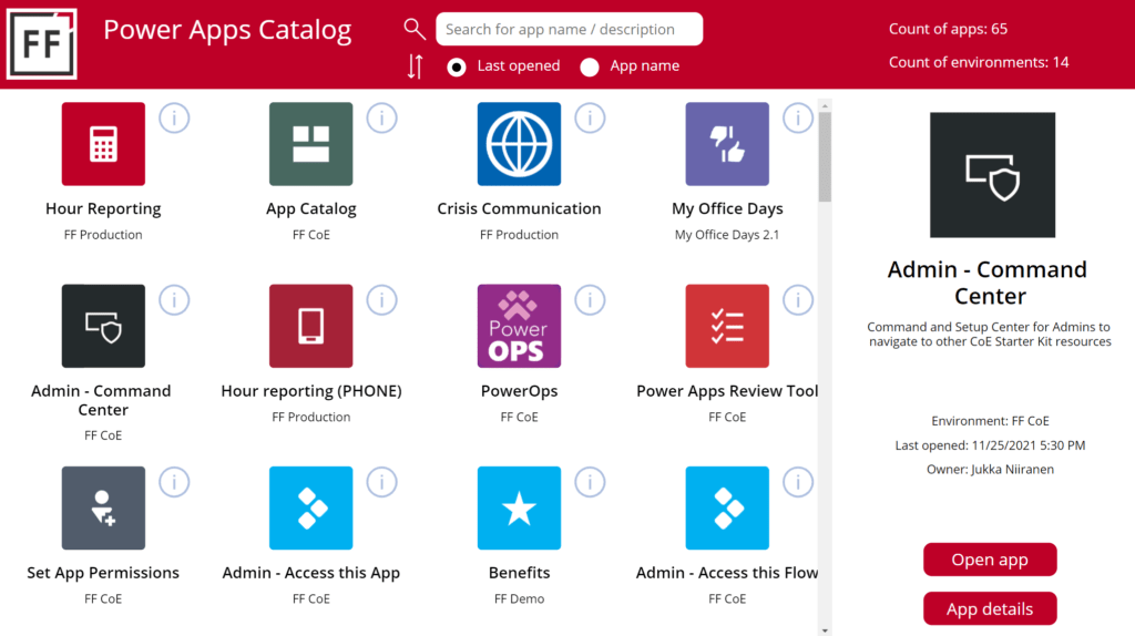 Where can I see a list of my Power Apps? Forward Forever