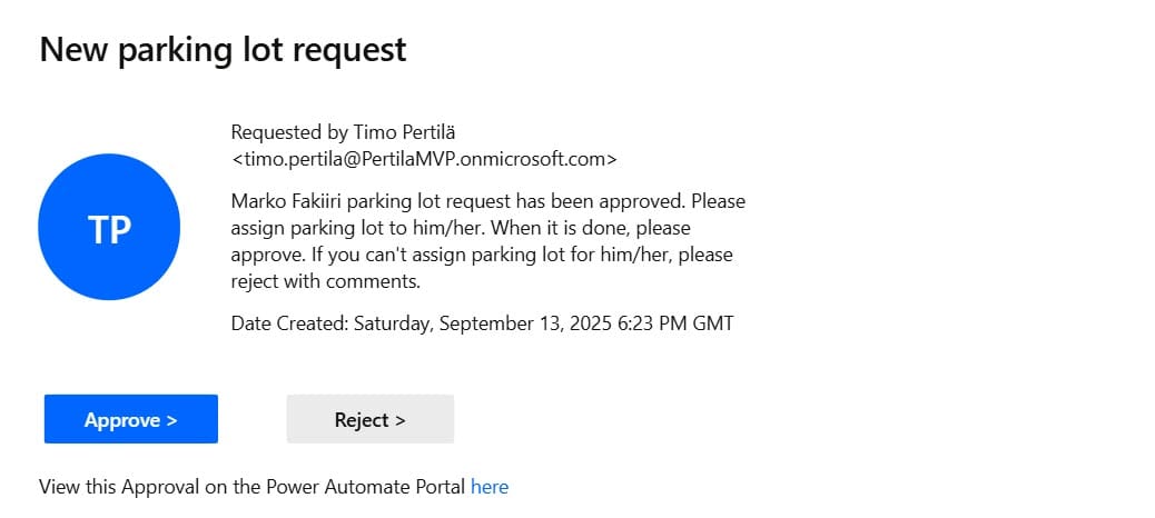 Flow – Requesting approval from an external user