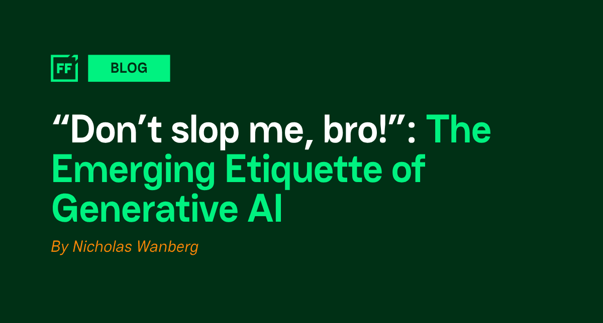 “Don’t slop me, bro!”: The Emerging Etiquette of Generative AI